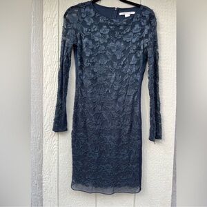 Diane von furstenburg lace long sleeve midi dress